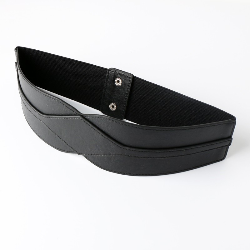 Europietiškos ir amerikietiškos mados moteriškos suknelės su elastiniu diržu, paprastas, universalus paltas, dekoratyvinis platus juosmuo, juodas diržas, aksesuarai