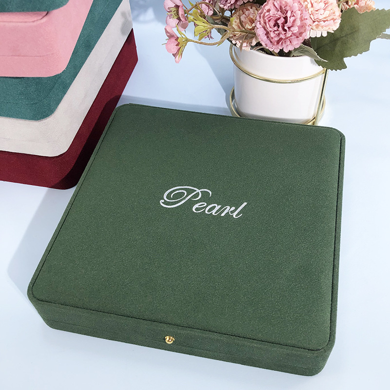 Új arany csattal lekerekített gyöngy doboz nyaklánc szett doboz folt divat gyöngy ékszerek csomagolás doboz gyári outlet