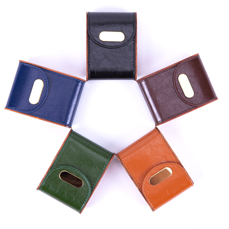 Határokon átnyúló retro 20 darabos, teljes csomagolású bőr fém férfi cigarettatartó, divatos, felhajtható, nedvességálló, nyomásálló, vastag cigarettatartó