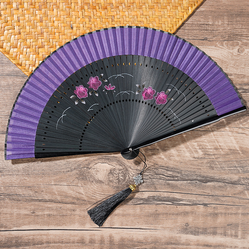 Senovinio stiliaus sulankstomas vėduoklis Han drabužių cheongsam šokių vėduoklis kiniškas sulankstomas vėduoklis tuščiaviduris amatų vėduoklis kaulas mažas vėduoklis didmeninė prekyba