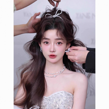 Korėjietiško stiliaus saldus, blizgus, prabangus kalnų krištolas, lankas, plaukų segtukas, nuotakos galvos apdangalas, pora, vestuvinių siūlų, suknelės aksesuarai