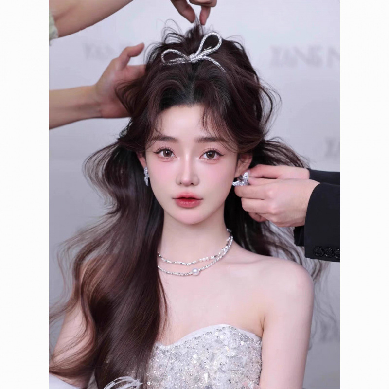 Korėjietiško stiliaus saldus, blizgus, prabangus kalnų krištolas, lankas, plaukų segtukas, nuotakos galvos apdangalas, pora, vestuvinių siūlų, suknelės aksesuarai