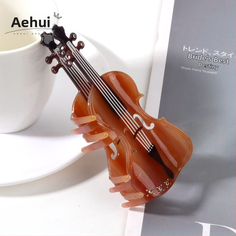 Külkereskedelem, határokon átnyúló új, kreatív, egyszerű, faerezetes hegedű hajtű, nagy érzékkel a fej hátsó részén lévő hajcsavarhoz, nagykereskedelem