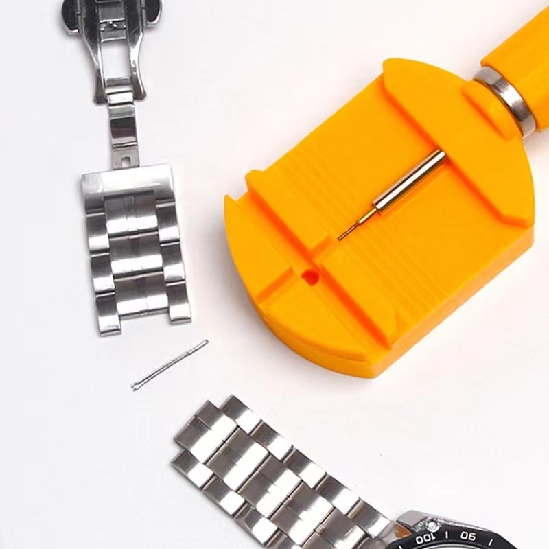 Órajavító eszköz, Óraleszedő, Óraleszedő, Óraszíj-állító, 11 darabos kártyára szerelhető övleszedő készlet, Lyukasztó tű, kis kalapács