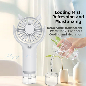 Piiriülene uus käeshoitav pihustusventilaator mini kaasaskantav kaelaventilaator lauaarvuti vaigistatud raske udu kingitus hulgimüük