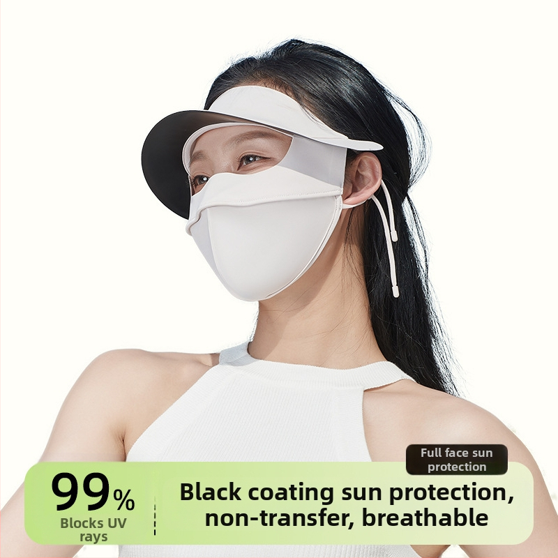 Suvine must kummist äärega Gini nailonist jääsiidist päikesekaitsemask naistele UPF50 hingav ratsapatsimask