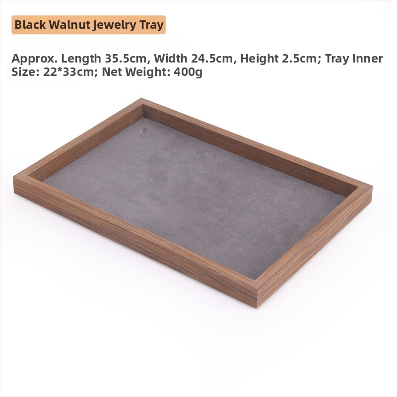 Bársony ékszertálca dió színű sötétszürke gyűrű nyaklánc fülbevaló tároló doboz karkötő díszek karkötő ékszerek