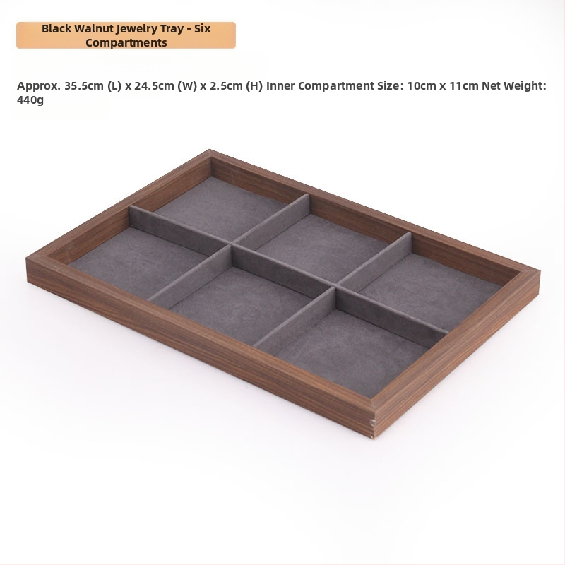 Bársony ékszertálca dió színű sötétszürke gyűrű nyaklánc fülbevaló tároló doboz karkötő díszek karkötő ékszerek