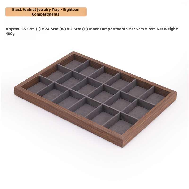 Bársony ékszertálca dió színű sötétszürke gyűrű nyaklánc fülbevaló tároló doboz karkötő díszek karkötő ékszerek