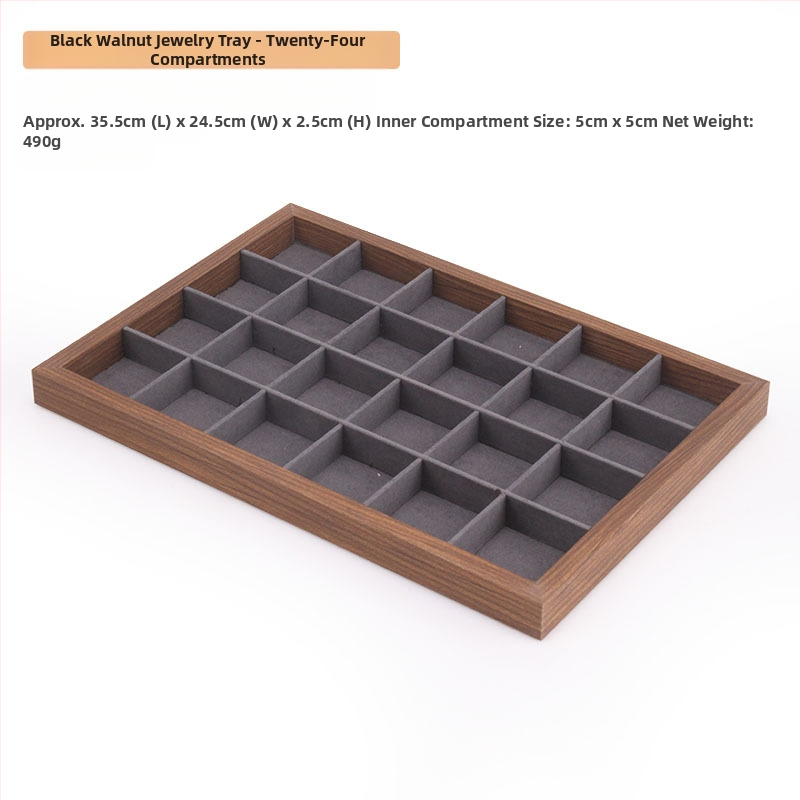 Bársony ékszertálca dió színű sötétszürke gyűrű nyaklánc fülbevaló tároló doboz karkötő díszek karkötő ékszerek