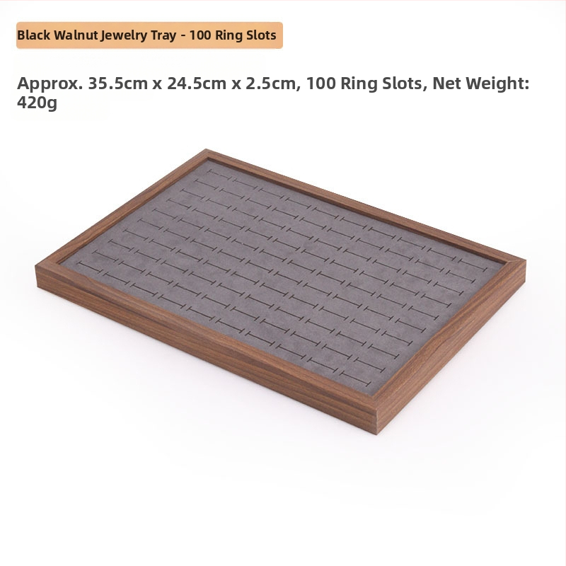 Bársony ékszertálca dió színű sötétszürke gyűrű nyaklánc fülbevaló tároló doboz karkötő díszek karkötő ékszerek