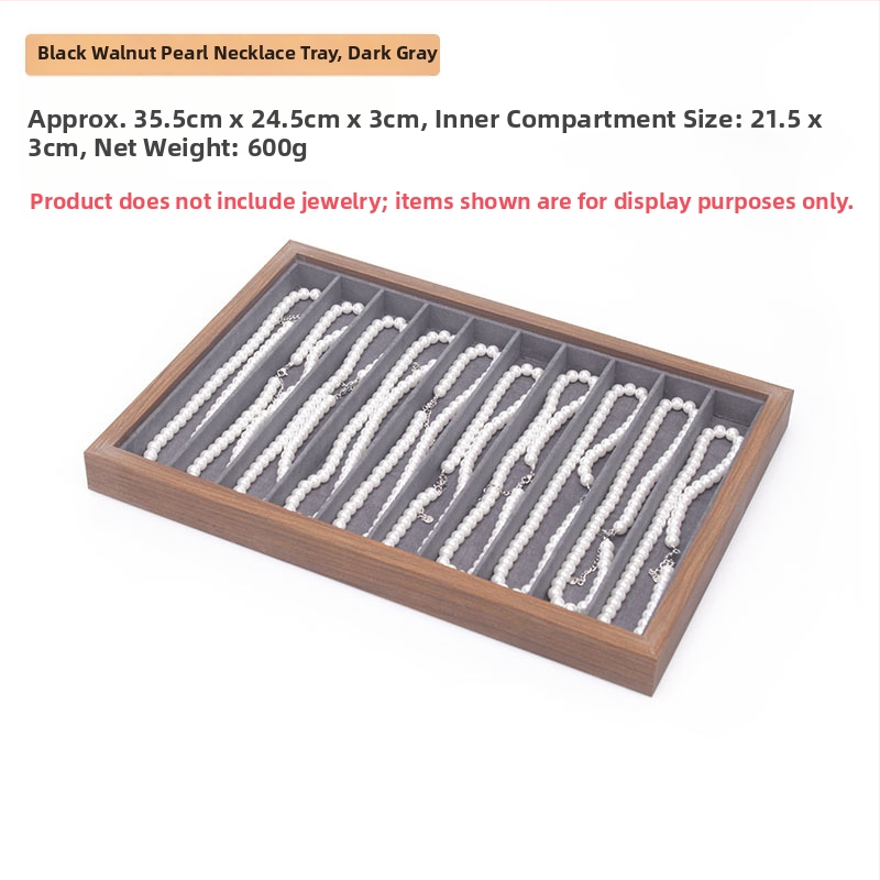 Bársony ékszertálca dió színű sötétszürke gyűrű nyaklánc fülbevaló tároló doboz karkötő díszek karkötő ékszerek