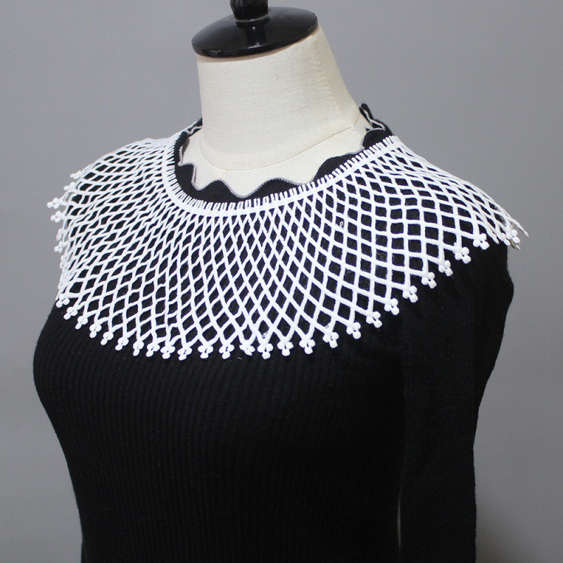 Keresztezett szegélyű, üreges, rugalmas hálós kendő, hamis galléros ruha, dekoratív gallérral, hamis gallérral, Amazon AliExpress