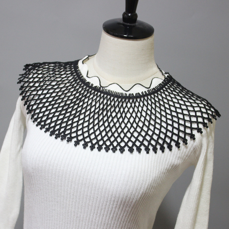 Keresztezett szegélyű, üreges, rugalmas hálós kendő, hamis galléros ruha, dekoratív gallérral, hamis gallérral, Amazon AliExpress