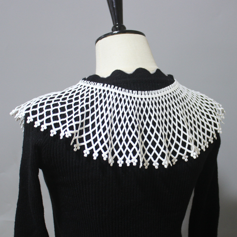 Keresztezett szegélyű, üreges, rugalmas hálós kendő, hamis galléros ruha, dekoratív gallérral, hamis gallérral, Amazon AliExpress