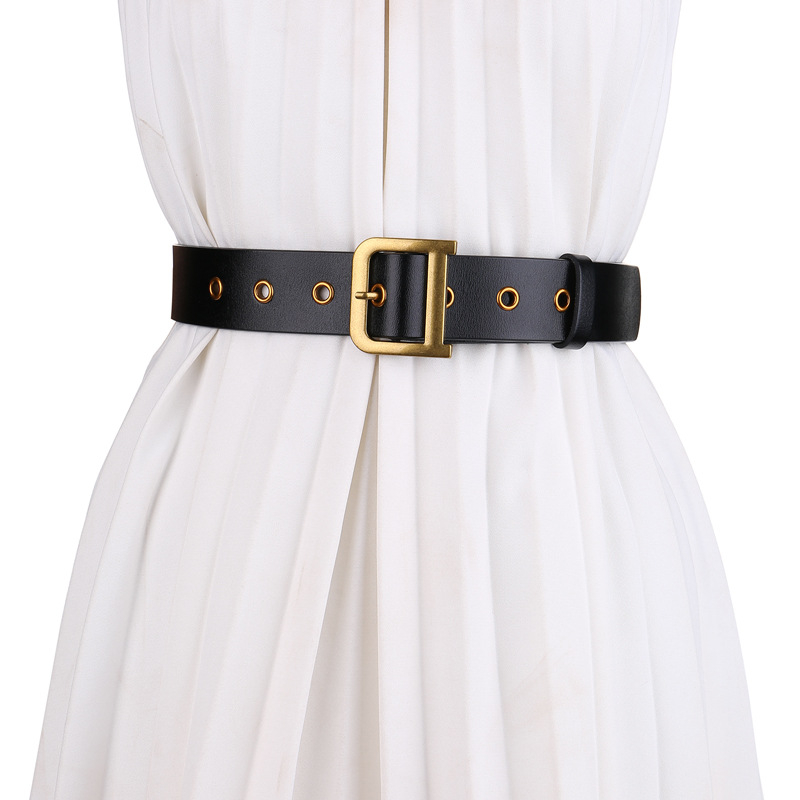 Női marhabőr övvel, dekoratív öltönykabáttal, széles derekú, pecsétes tunikával, derékhoz illő ruha, külső derekú fekete övvel