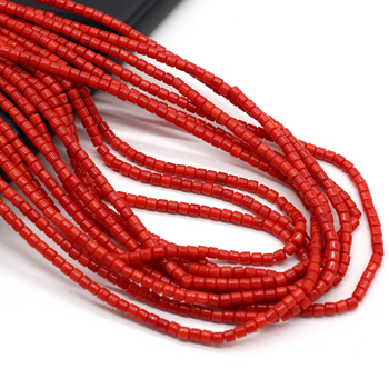 Korallgyöngyös piros szabálytalan négyzet alakú barkács ékszer félkész nyaklánc kézzel készített ékszerkészítés nagykereskedelem