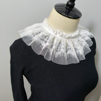 Διακοσμητικό κολάρο με διπλό σάλι και δαντέλα, με διαγώνιο περίγραμμα, ψεύτικο κολάρο Amazon AliExpress