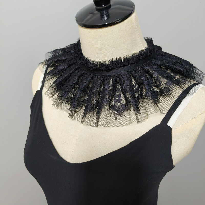 Keresztmetszetű csipkehálós dupla kendő, dekoratív gallér, hamis nyakörv, Amazon, AliExpress