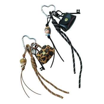 Ins Style Νέο Δερμάτινο Μπρελόκ Αυτοκινήτου Κρεμαστό κόσμημα Προσβάσιμο Πολυτελές Εξαιρετικό Μοντέρνο Dimoo Κορίτσι Καρδιά τσάντα κρεμαστό δώρο