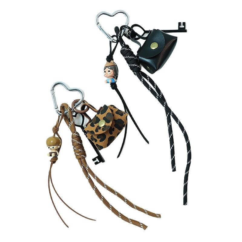 Ins Stílusú Új Bőr Autós Kulcstartó Medál Akadálymentes Luxus, Kiváló, Trendi Dimoo Lány Szív alakú Táska Medál Ajándék