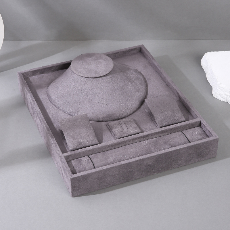 Határokon átnyúló raktáron Kombinált öltöny Ékszertartó Flanel ékszerkorong Ékszerbolt Gyűrű Karkötő Nyaklánc Fülbevaló Többcélú állvány