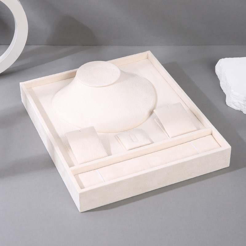 Határokon átnyúló raktáron Kombinált öltöny Ékszertartó Flanel ékszerkorong Ékszerbolt Gyűrű Karkötő Nyaklánc Fülbevaló Többcélú állvány