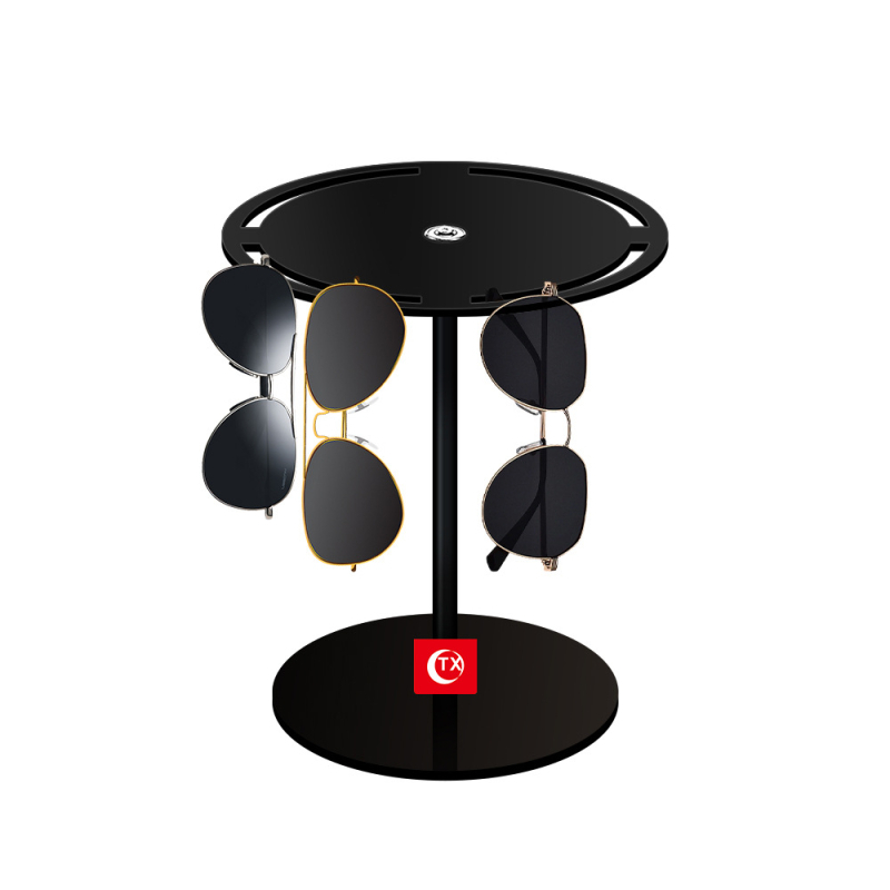 TX Ramă rotundă rotativă transfrontalieră pentru ochelari de soare Amazon Hot Sale Ochelari de soare fără perforații Stand de afișare pentru ochelari de soare