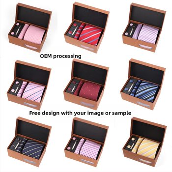 Σετ γραβάτας για άνδρες 2025 Νέο κουτί δώρου, πολυτελής μόδα, σετ 4 τεμαχίων για άνδρες επαγγελματικής γραβάτας