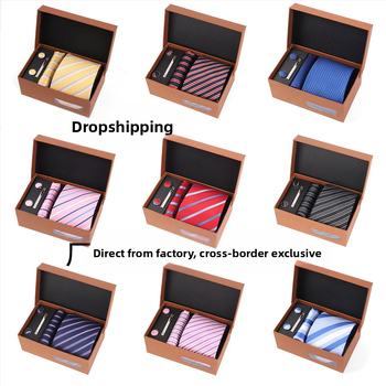 Σετ γραβάτας για άνδρες 2025 Νέο κουτί δώρου, πολυτελής μόδα, σετ 4 τεμαχίων για άνδρες επαγγελματικής γραβάτας