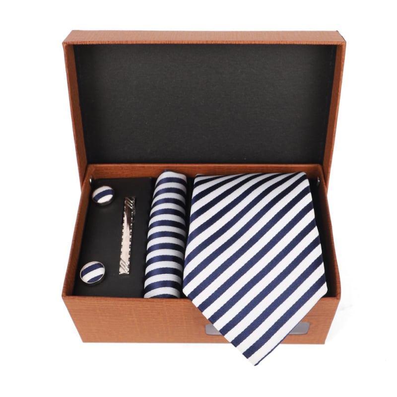 2025 m. naujas vyriškų kaklaraiščių rinkinys dovanų dėžutėje, aukštos klasės mados dovanų vyriškas verslo kaklaraištis, 4 dalių rinkinys