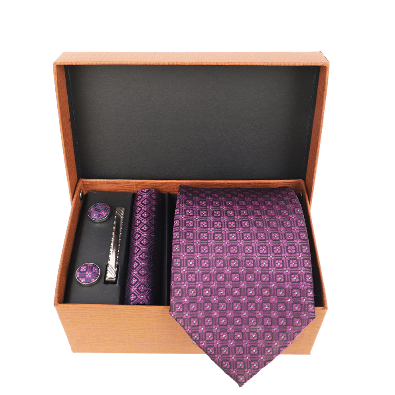 2025 Új Férfi Nyakkendő Szett Ajándékdobozban Luxus Divatos Ajándék Férfi Üzleti Nyakkendő 4 Részes Szett