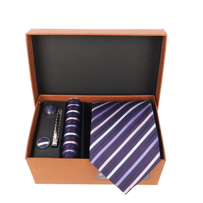 2025 m. naujas vyriškų kaklaraiščių rinkinys dovanų dėžutėje, aukštos klasės mados dovanų vyriškas verslo kaklaraištis, 4 dalių rinkinys