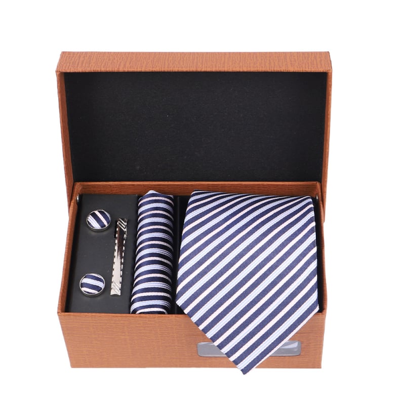 2025 m. naujas vyriškų kaklaraiščių rinkinys dovanų dėžutėje, aukštos klasės mados dovanų vyriškas verslo kaklaraištis, 4 dalių rinkinys