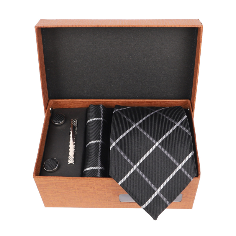 2025 Új Férfi Nyakkendő Szett Ajándékdobozban Luxus Divatos Ajándék Férfi Üzleti Nyakkendő 4 Részes Szett