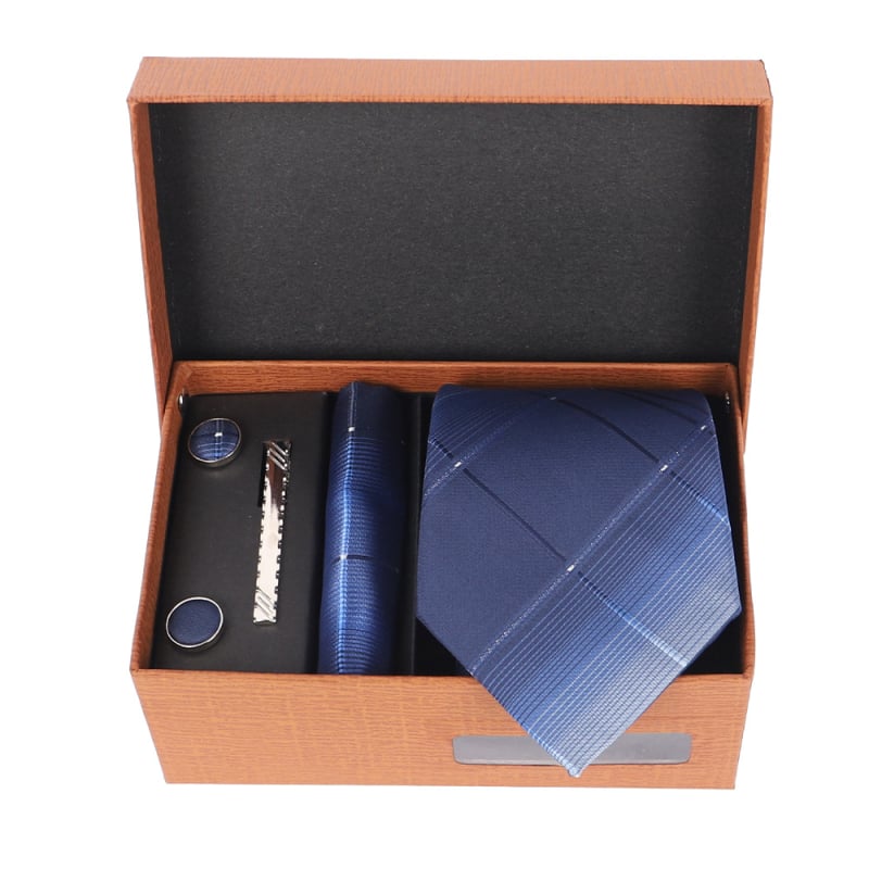 2025 m. naujas vyriškų kaklaraiščių rinkinys dovanų dėžutėje, aukštos klasės mados dovanų vyriškas verslo kaklaraištis, 4 dalių rinkinys