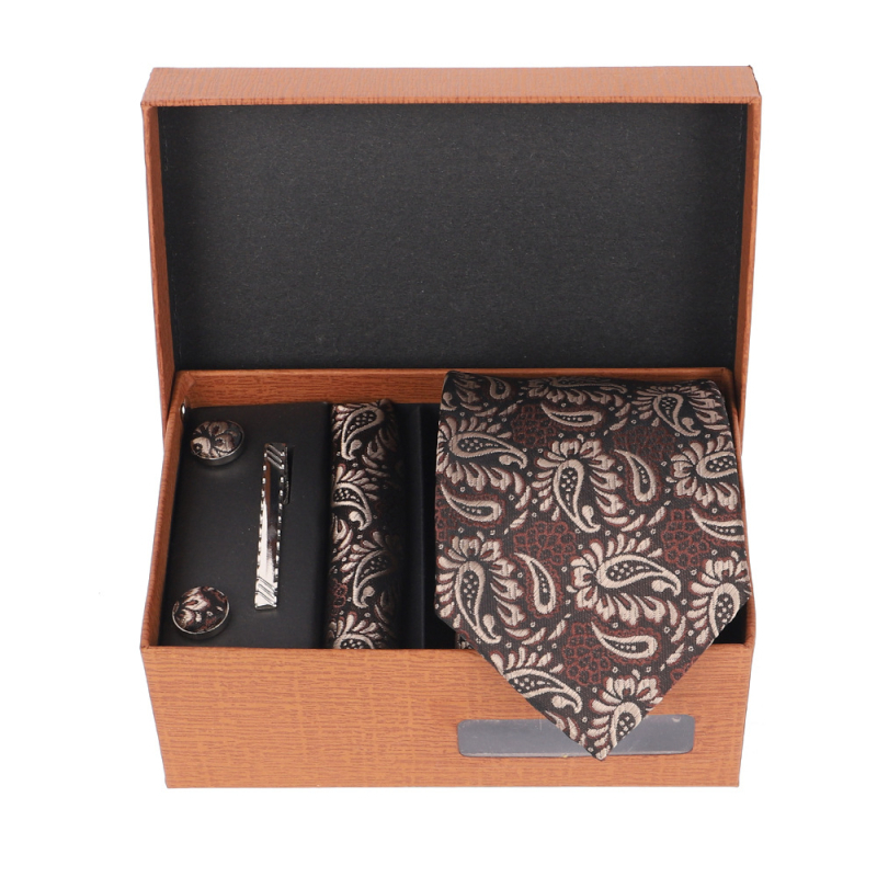 2025 Új Férfi Nyakkendő Szett Ajándékdobozban Luxus Divatos Ajándék Férfi Üzleti Nyakkendő 4 Részes Szett