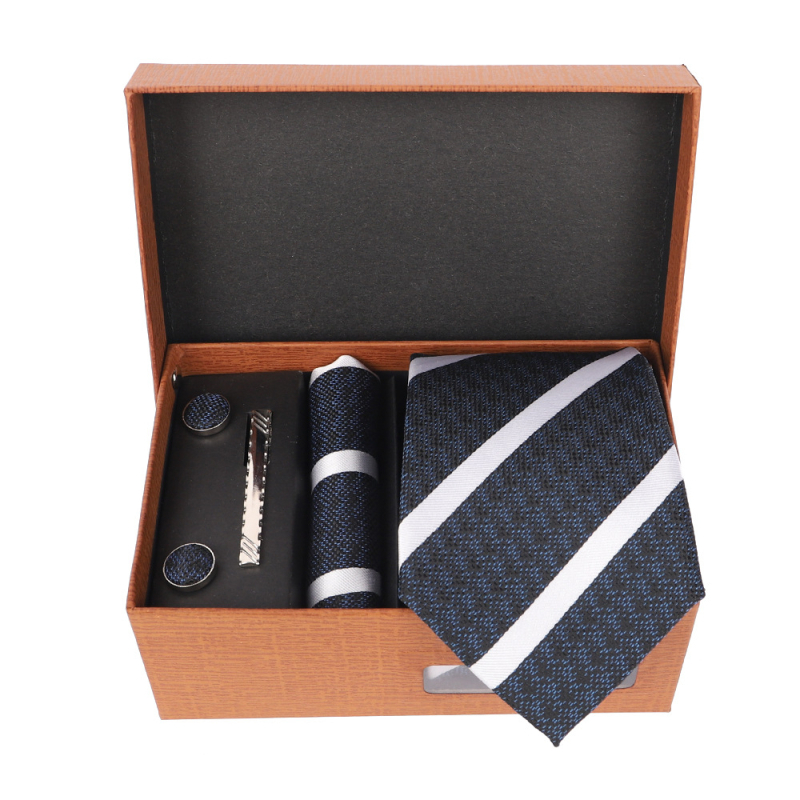 2025 Új Férfi Nyakkendő Szett Ajándékdobozban Luxus Divatos Ajándék Férfi Üzleti Nyakkendő 4 Részes Szett