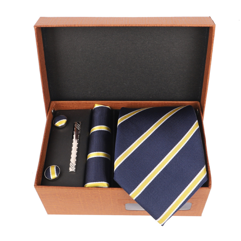 2025 Új Férfi Nyakkendő Szett Ajándékdobozban Luxus Divatos Ajándék Férfi Üzleti Nyakkendő 4 Részes Szett