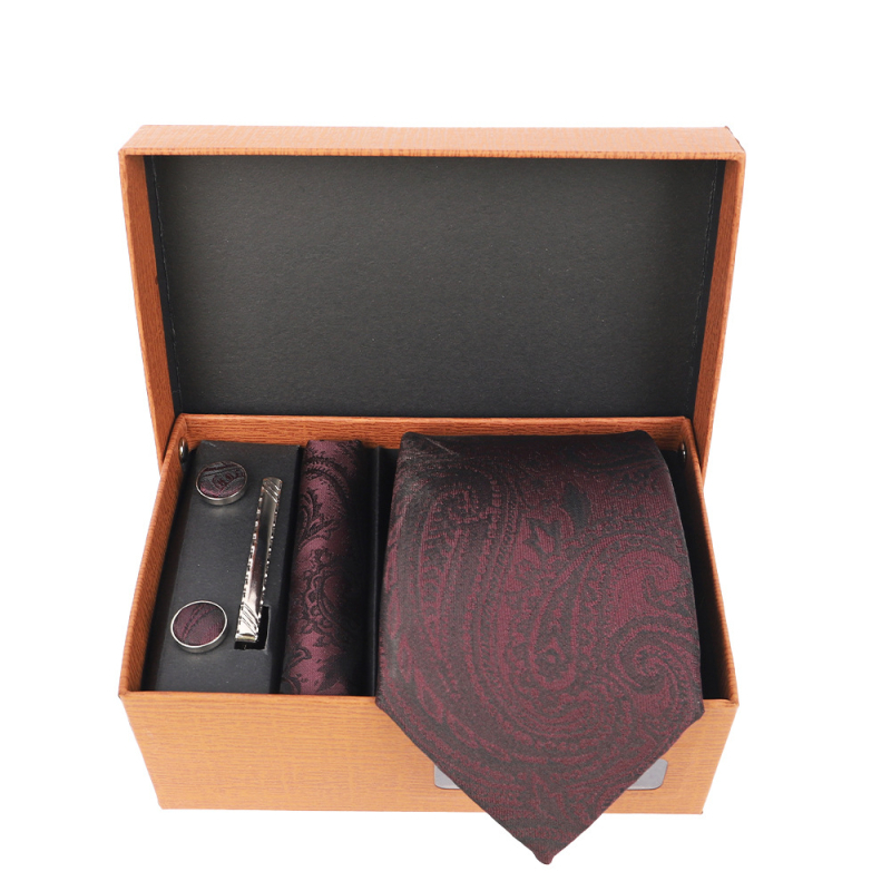 2025 Új Férfi Nyakkendő Szett Ajándékdobozban Luxus Divatos Ajándék Férfi Üzleti Nyakkendő 4 Részes Szett