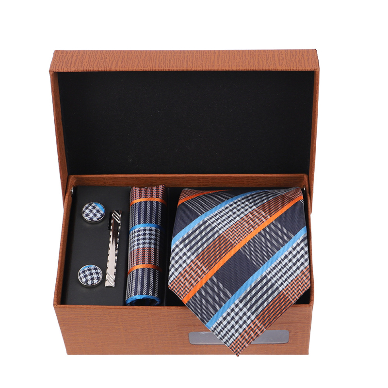 2025 Új Férfi Nyakkendő Szett Ajándékdobozban Luxus Divatos Ajándék Férfi Üzleti Nyakkendő 4 Részes Szett