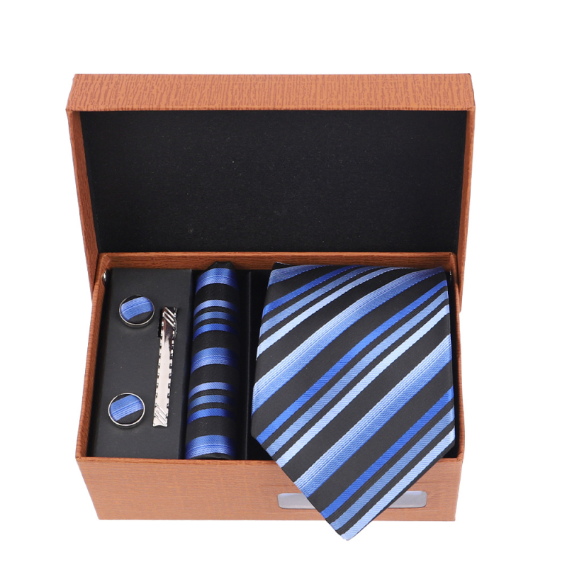 2025 Új Férfi Nyakkendő Szett Ajándékdobozban Luxus Divatos Ajándék Férfi Üzleti Nyakkendő 4 Részes Szett