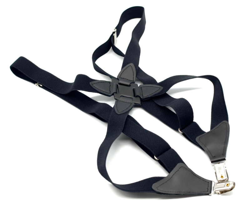 Határokon átnyúló ellátás Klasszikus oldalsó csattal ellátott férfi pántos harisnyatartó hátpánt, 2 csattal, kacsacsőrű csattal, 2,5 cm széles