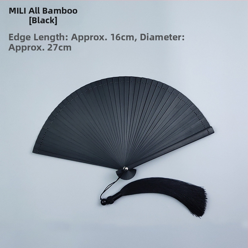 Teljes bambusz összecsukható ventilátor üreges összecsukható mini ventilátor 5 hüvelykes 6 hüvelykes hordozható kínai stílusú antik piros és fekete klasszikus táncventilátor