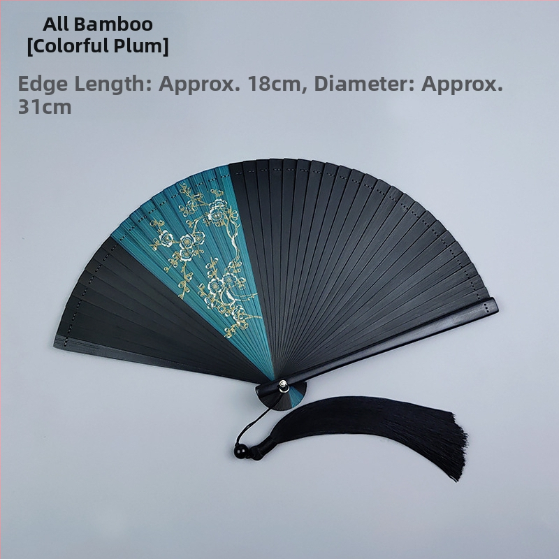 Teljes bambusz összecsukható ventilátor üreges összecsukható mini ventilátor 5 hüvelykes 6 hüvelykes hordozható kínai stílusú antik piros és fekete klasszikus táncventilátor