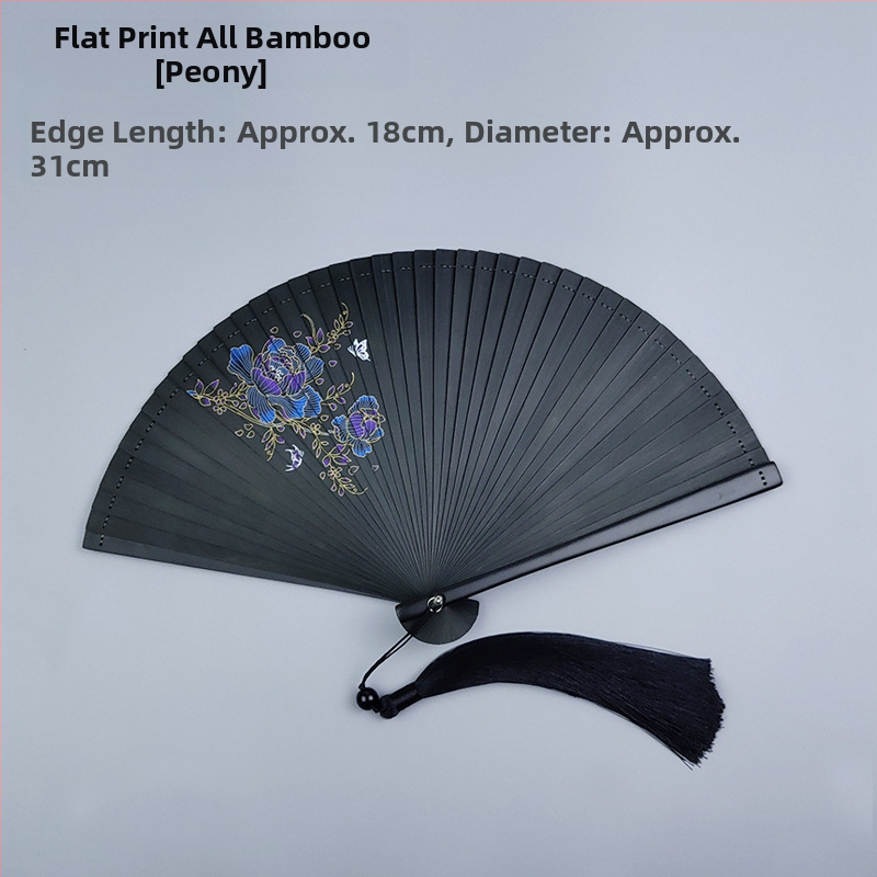 Teljes bambusz összecsukható ventilátor üreges összecsukható mini ventilátor 5 hüvelykes 6 hüvelykes hordozható kínai stílusú antik piros és fekete klasszikus táncventilátor