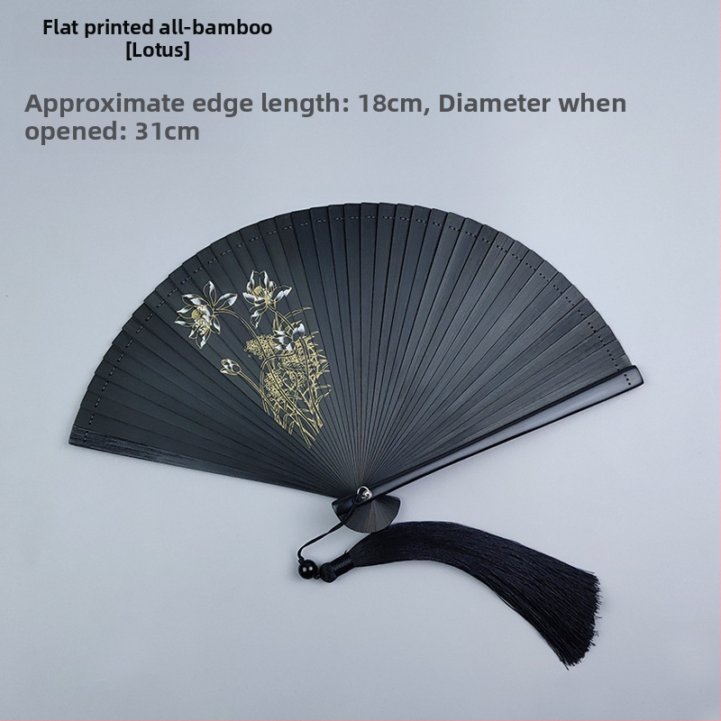 Teljes bambusz összecsukható ventilátor üreges összecsukható mini ventilátor 5 hüvelykes 6 hüvelykes hordozható kínai stílusú antik piros és fekete klasszikus táncventilátor