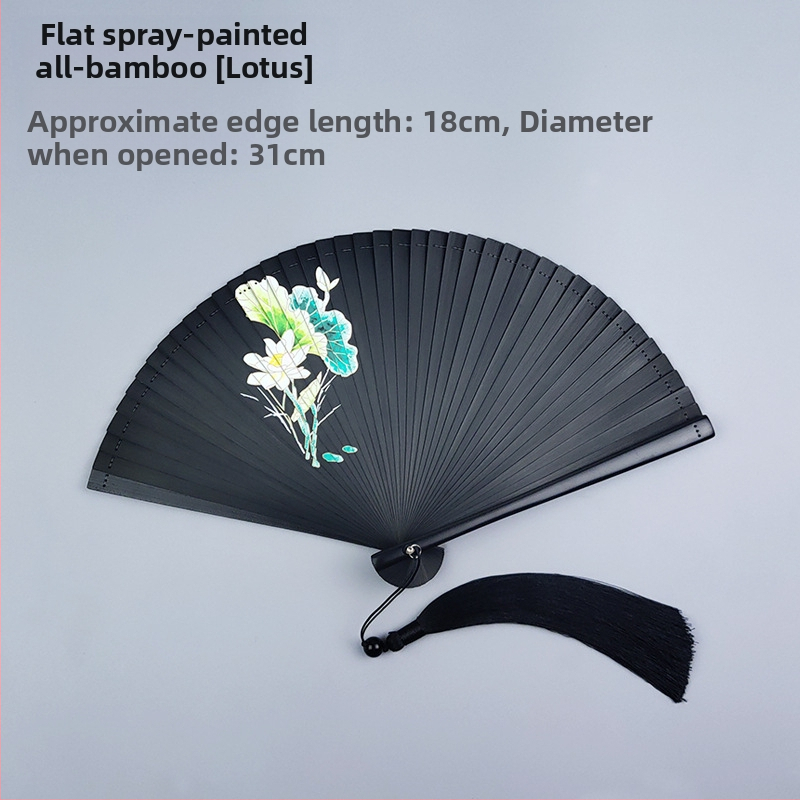 Teljes bambusz összecsukható ventilátor üreges összecsukható mini ventilátor 5 hüvelykes 6 hüvelykes hordozható kínai stílusú antik piros és fekete klasszikus táncventilátor