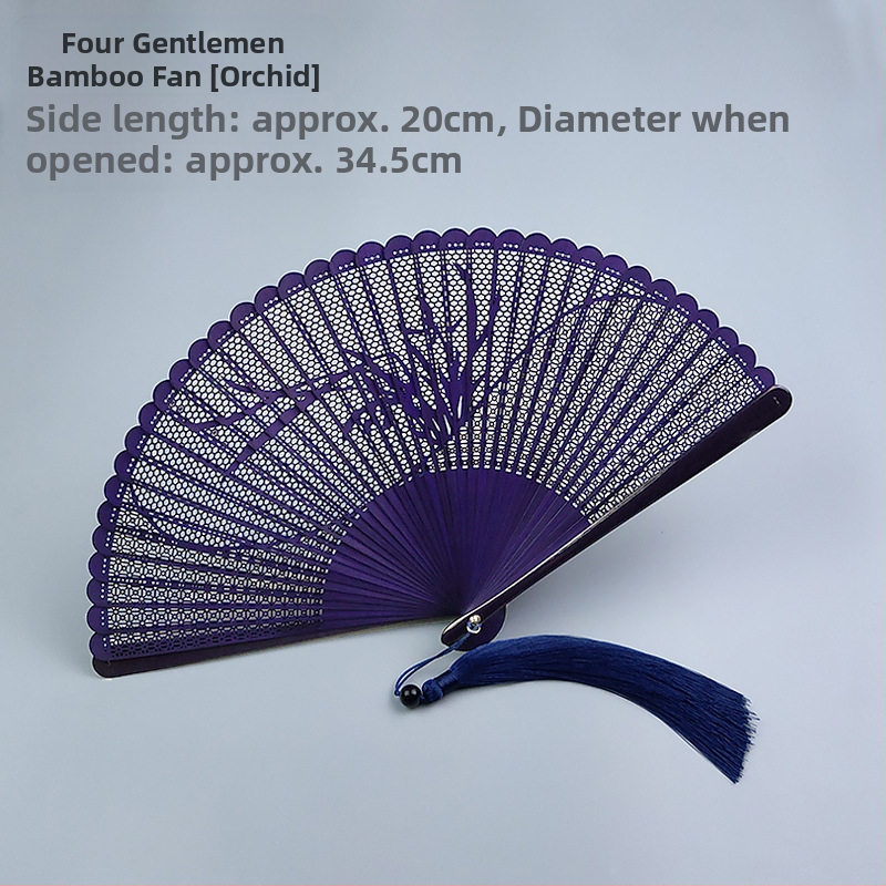 Teljes bambusz összecsukható ventilátor üreges összecsukható mini ventilátor 5 hüvelykes 6 hüvelykes hordozható kínai stílusú antik piros és fekete klasszikus táncventilátor