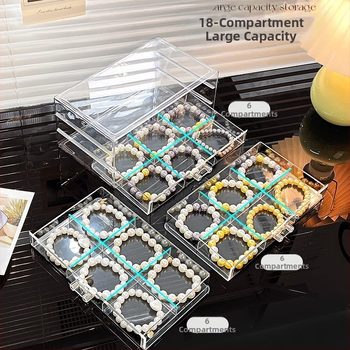 Akril karkötő tárolódoboz Nagy kapacitású osztott nyaklánc karkötő ékszerek Különleges játék kristály karkötő kijelző doboz